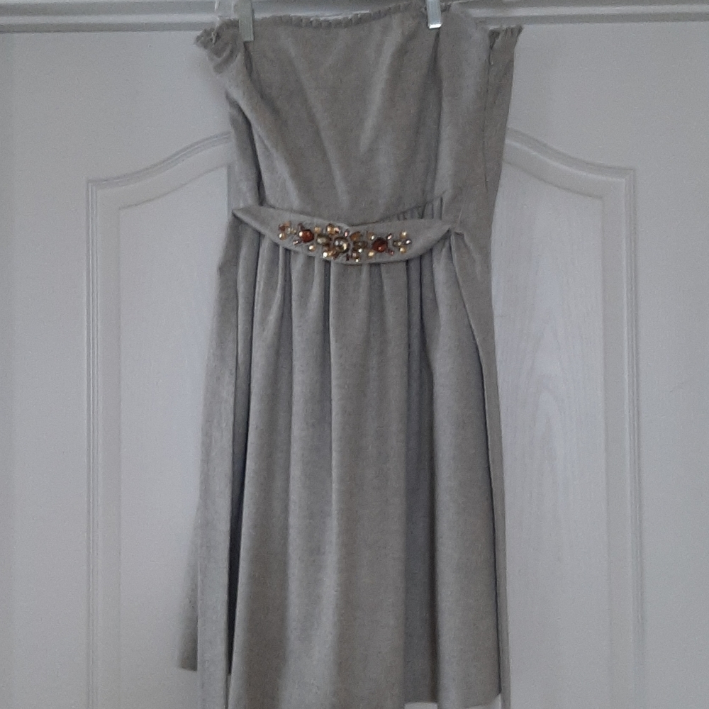 Banana Republic Belted Wool Strapless Dress